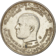 Coin, Tunisia, Dinar, 1970, Paris, EF(40-45), Silver, KM:302