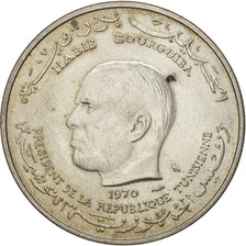 Coin, Tunisia, Dinar, 1970, Paris, AU(55-58), Silver, KM:302