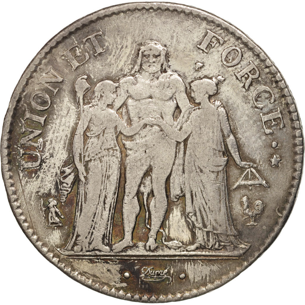 Coin, France, Union et Force, 5 Francs, AN 11, Paris, EF(40-45), Silver