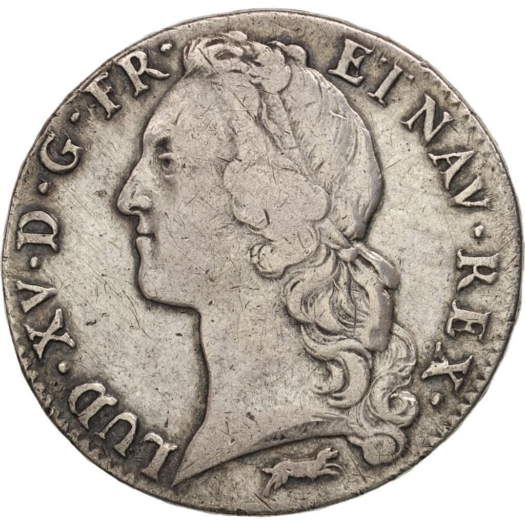 France, Louis XV, Ecu, 1763, Orléans, EF(40-45), Silver, KM:523.18, Gadoury:322