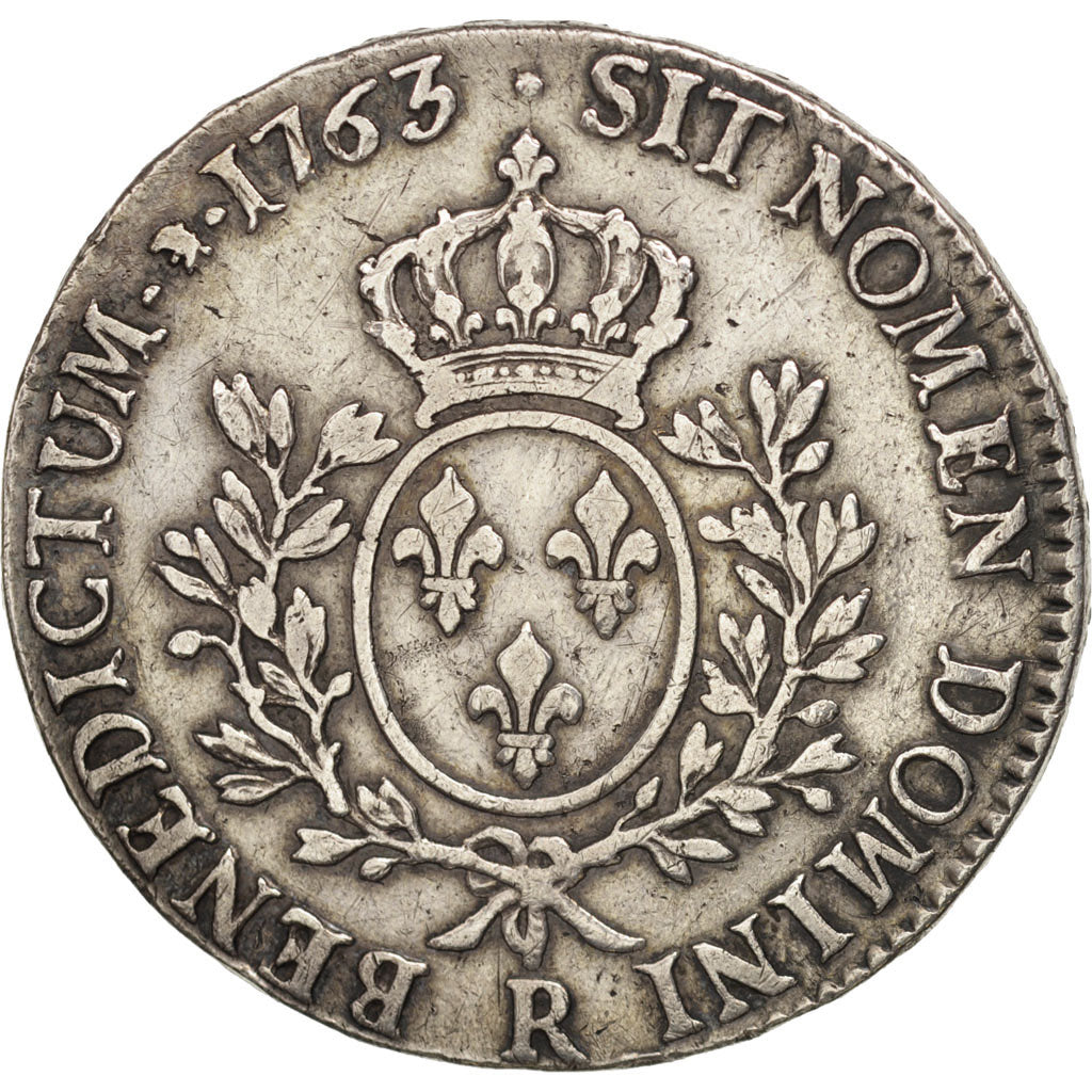 France, Louis XV, Ecu, 1763, Orléans, EF(40-45), Silver, KM:523.18, Gadoury:322