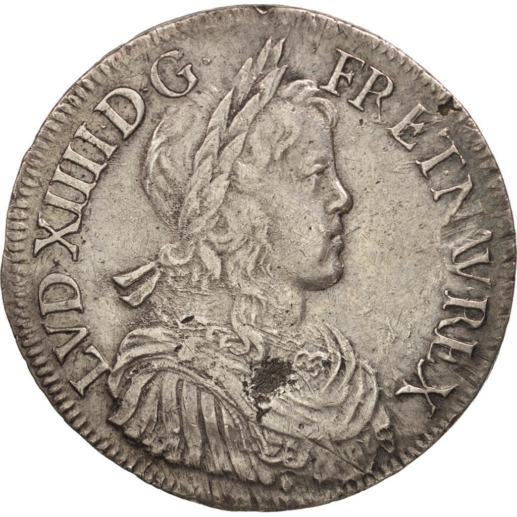 Münze, Frankreich, Louis XIV, Écu à la mèche longue, Ecu, 1652, Aix, SS