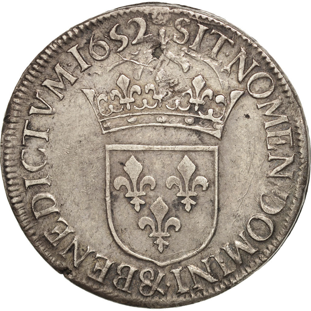 Münze, Frankreich, Louis XIV, Écu à la mèche longue, Ecu, 1652, Aix, SS