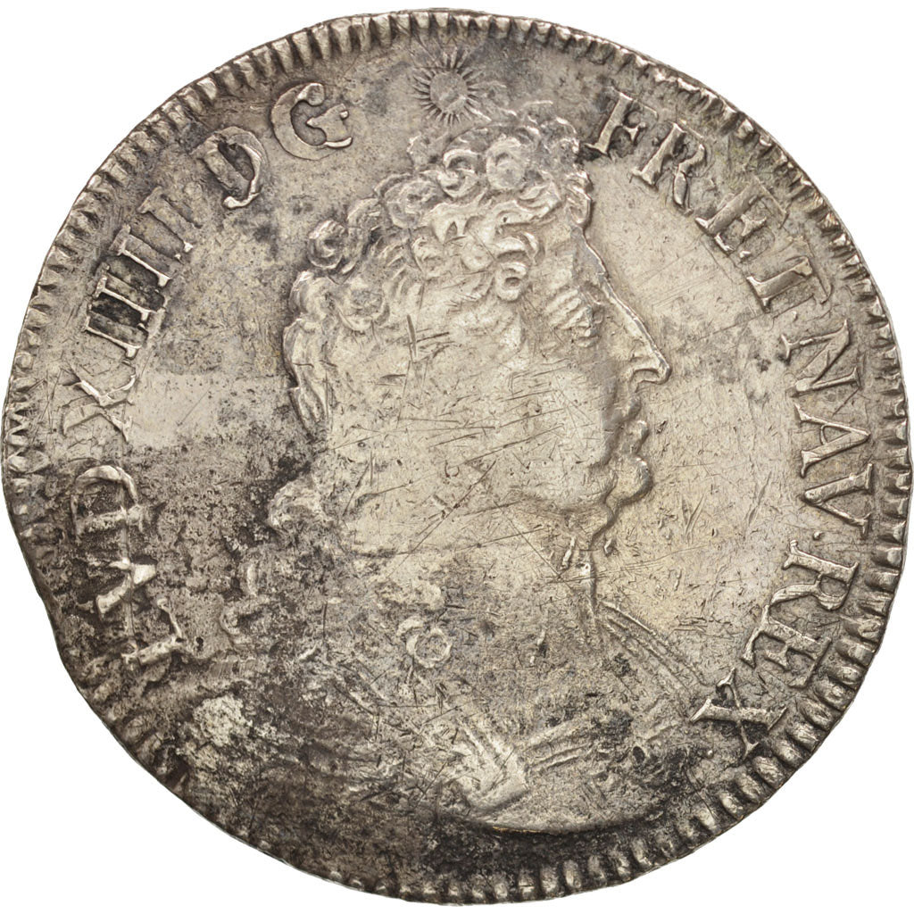 France, Louis XIV, Écu aux insignes, Ecu, 1702, Limoges, VF(20-25), Silver