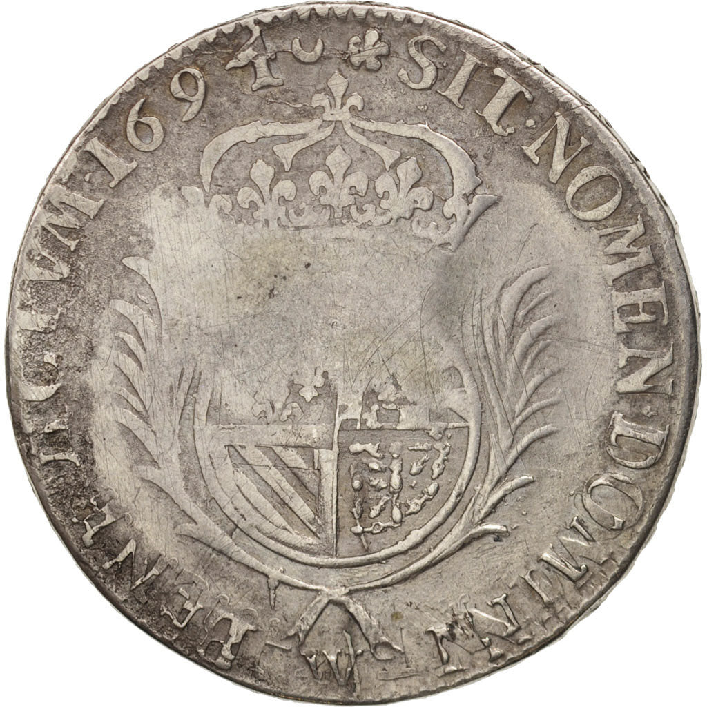 Coin, France, Louis XIV, 1/2 Écu de Flandre aux palmes, 1/2 Ecu, 1694, Lille