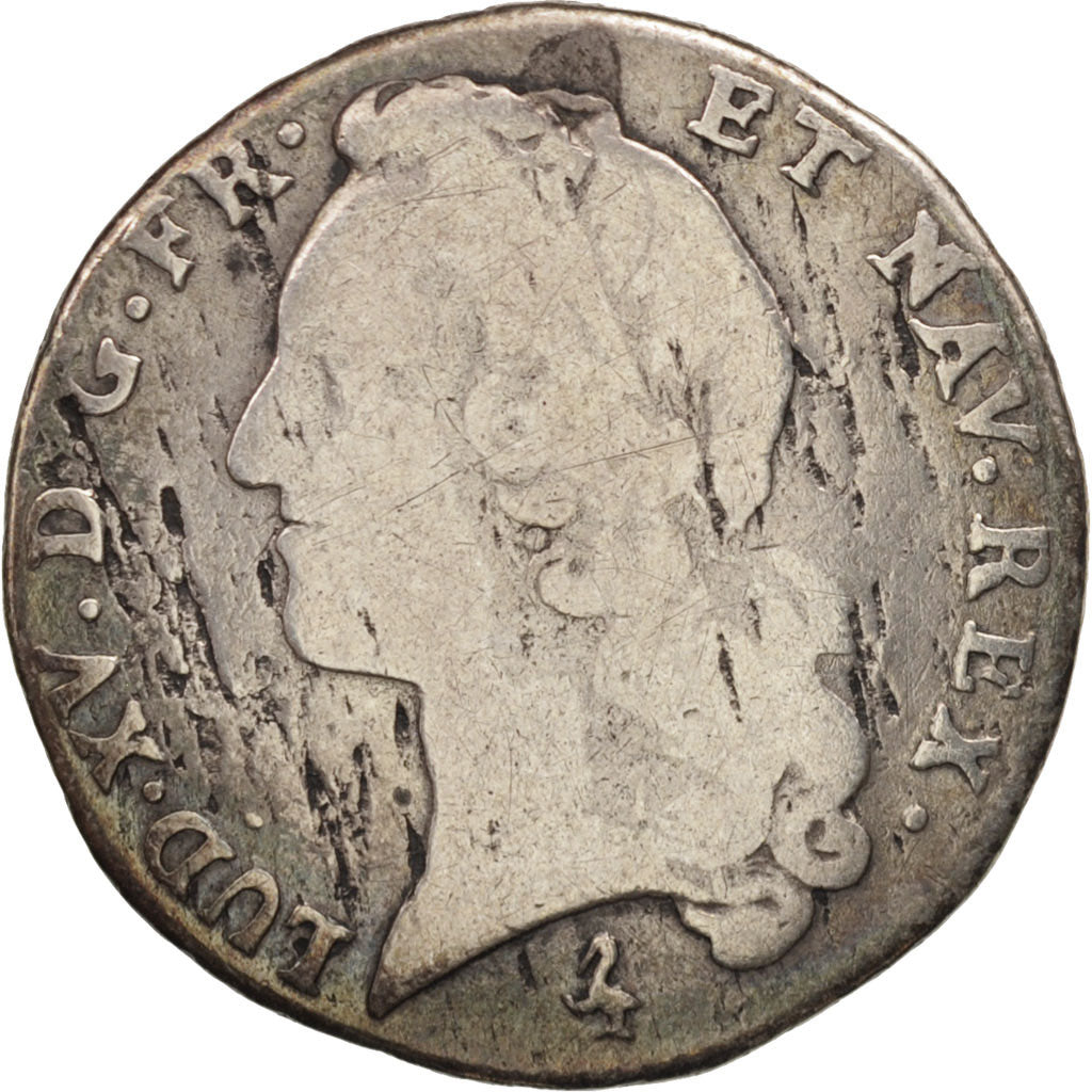 Monnaie, France, Louis XV, 1/5 Écu au bandeau, 1/5 Ecu, 1769, Paris, B+
