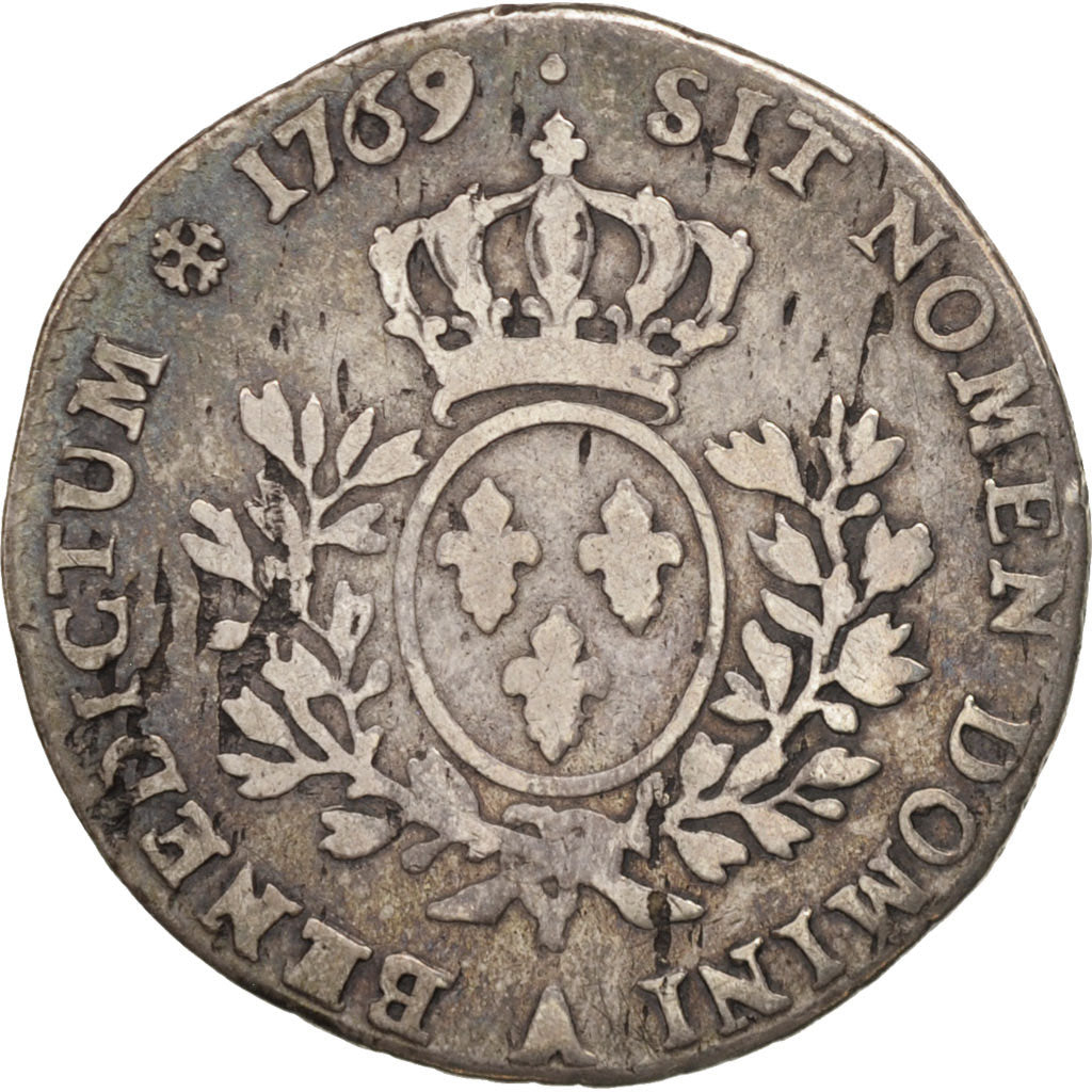 Monnaie, France, Louis XV, 1/5 Écu au bandeau, 1/5 Ecu, 1769, Paris, B+