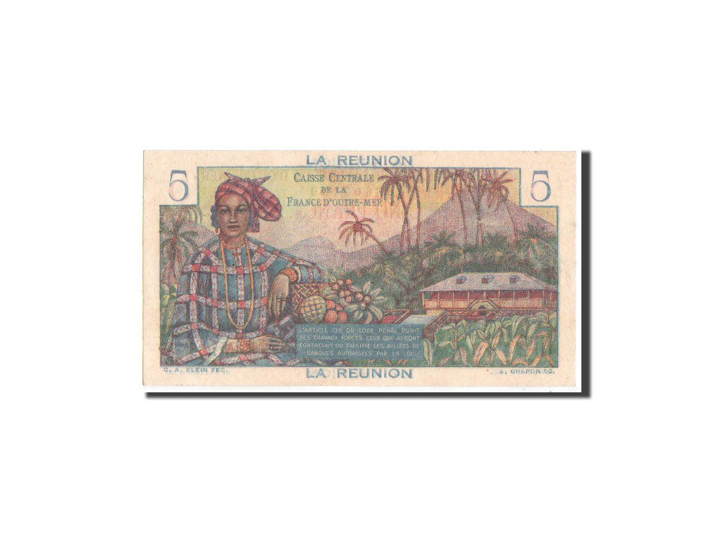 Reunion, Bougainville, 5 Francs, 1946, KM:41a