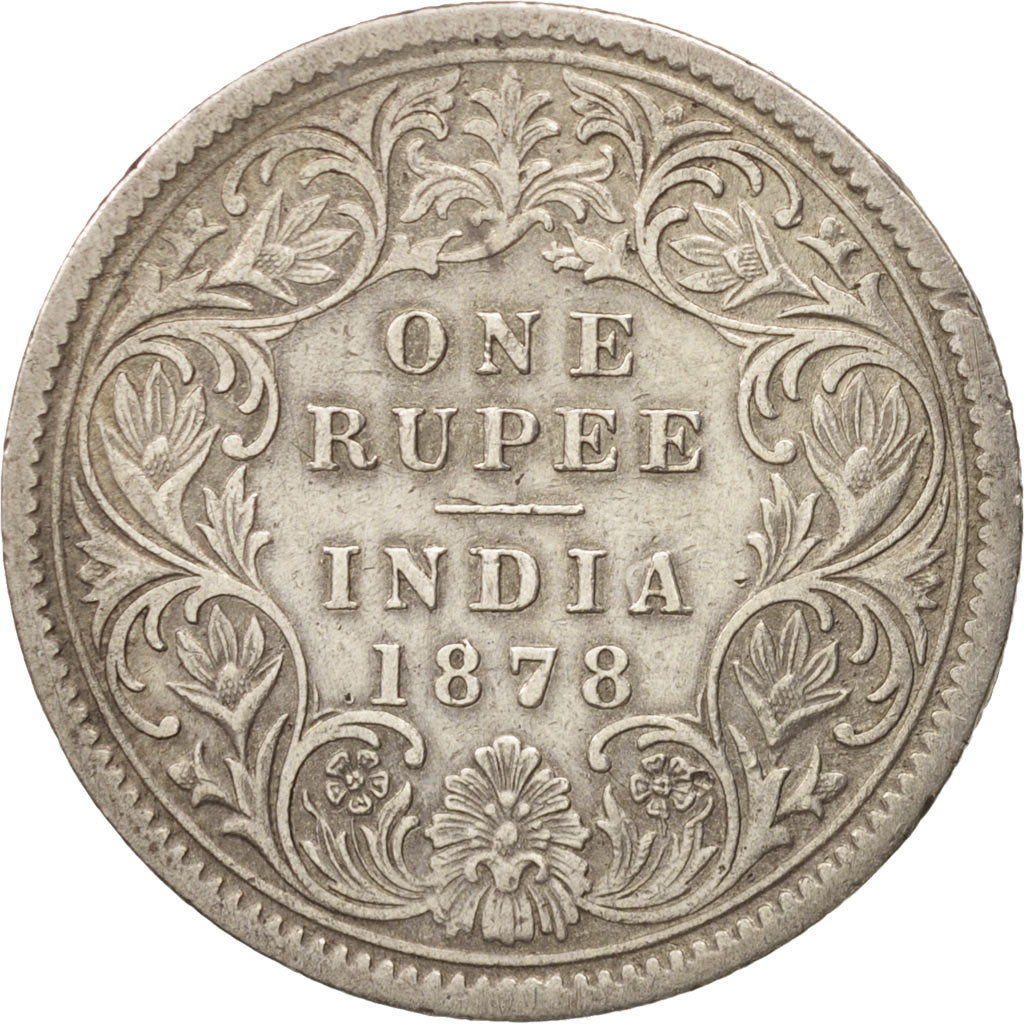 INDIA-BRITISH, Victoria, Rupee, 1878, EF(40-45), Silver, KM:492