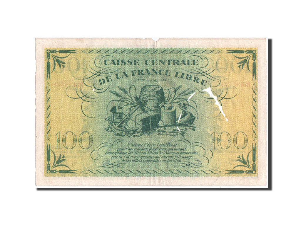 Banknote, Réunion, 100 Francs, 1944, KM:37a, VF(30-35)