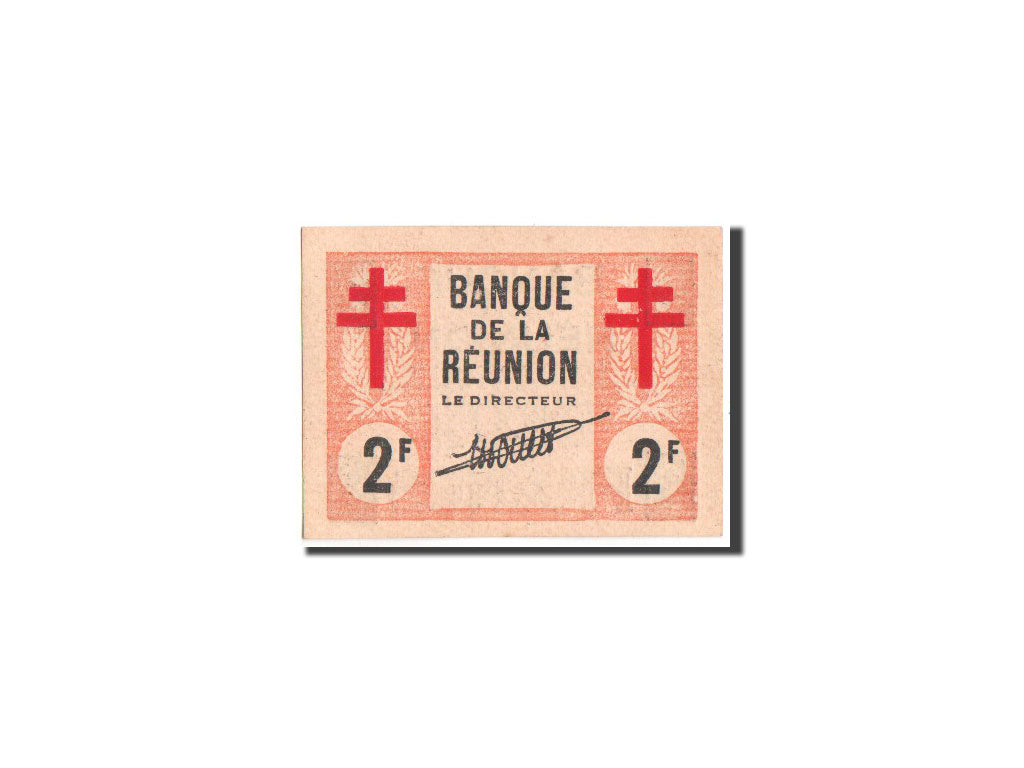 Reunion, Cross of Lorraine, 2 Francs, 12.08.1943, KM:35