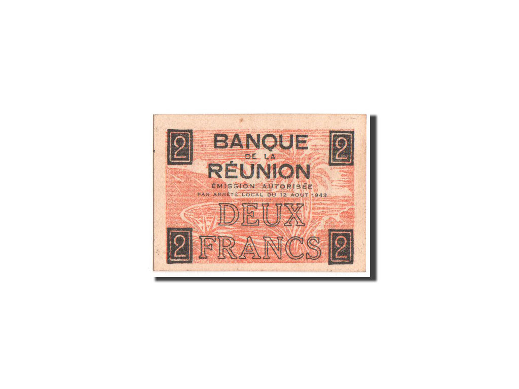 Reunion, Cross of Lorraine, 2 Francs, 12.08.1943, KM:35