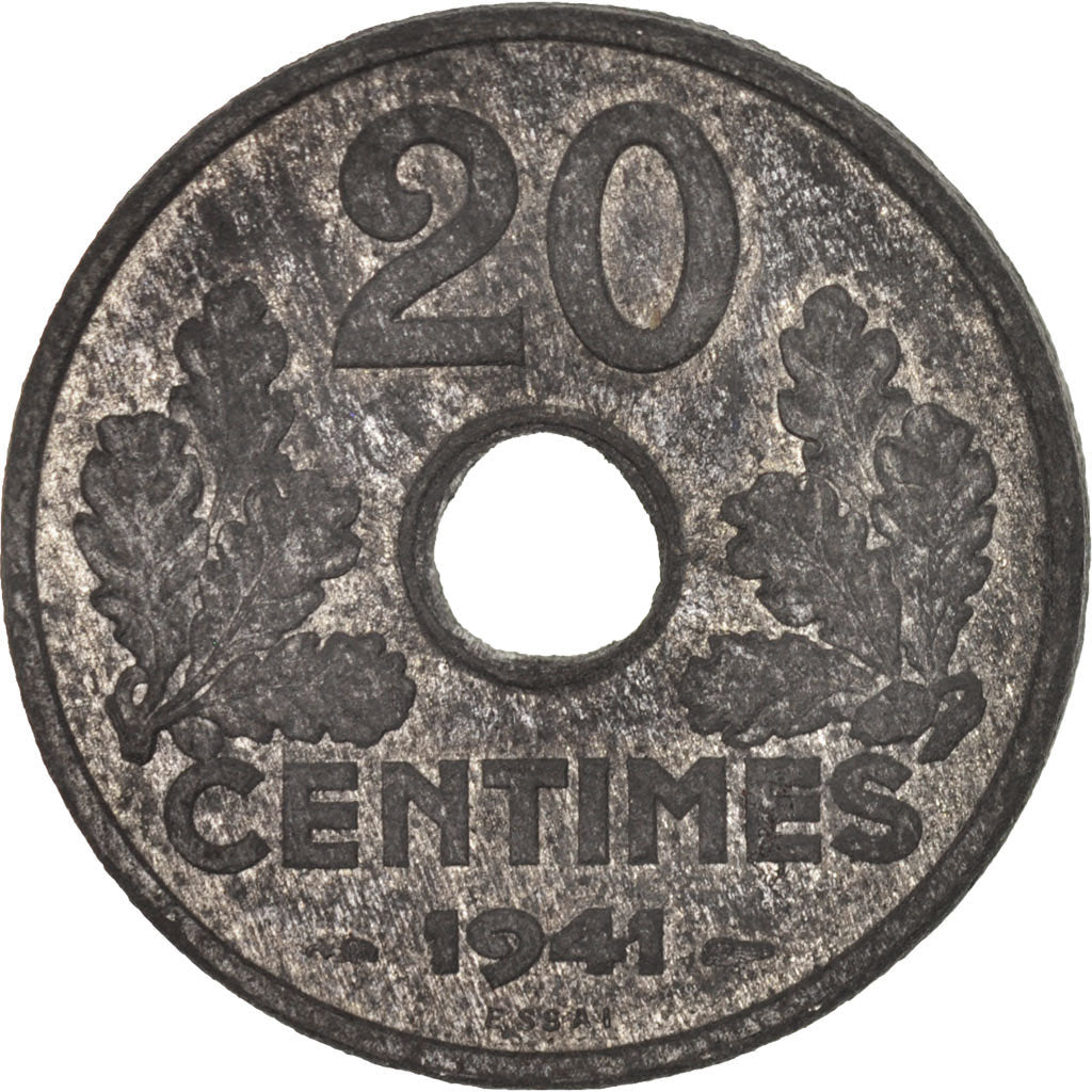 Moneta, Francia, 20 Centimes, 1941, Paris, SPL-, Zinco, KM:PE307, Gadoury:52.EP