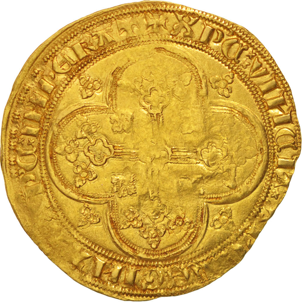 France, Philippe VI, Ecu d'or à la chaise, VF(20-25), Gold, Duplessy:249