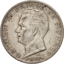 Coin, Monaco, Rainier III, 5 Francs, 1960, Paris, EF(40-45), Silver, KM:141