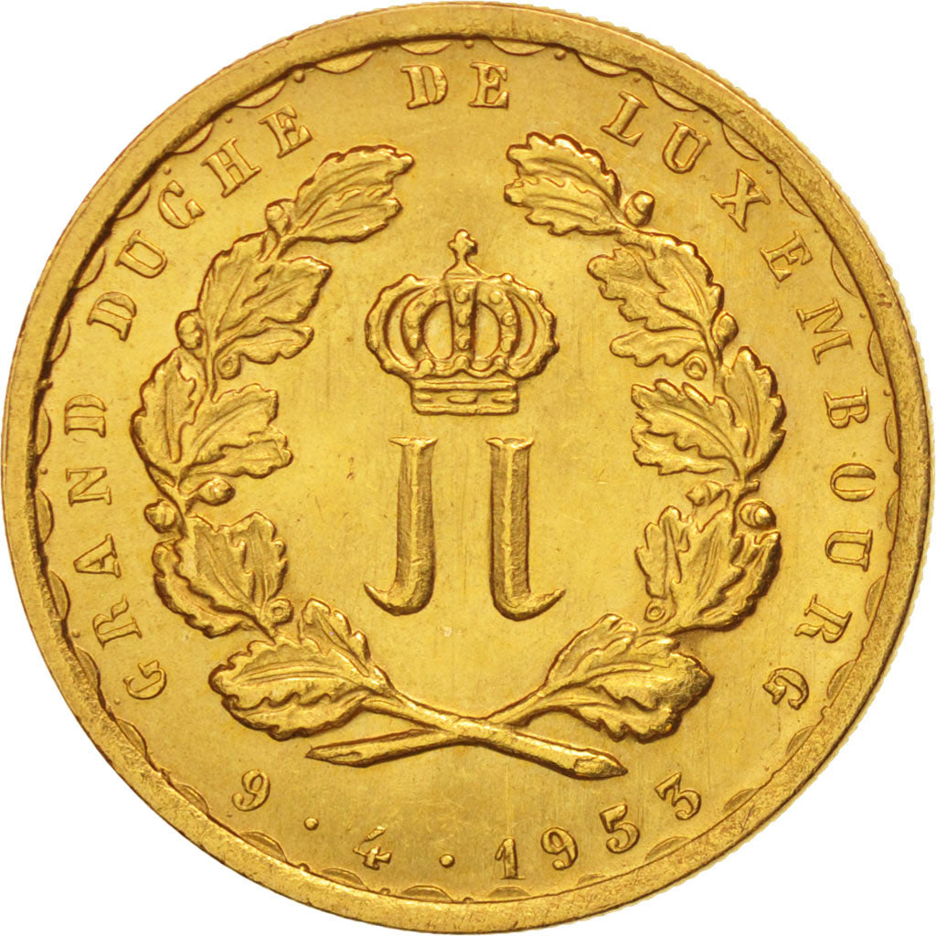 Lussemburgo, 20 Francs, 1953, Brussels, SPL, Oro, KM:M1