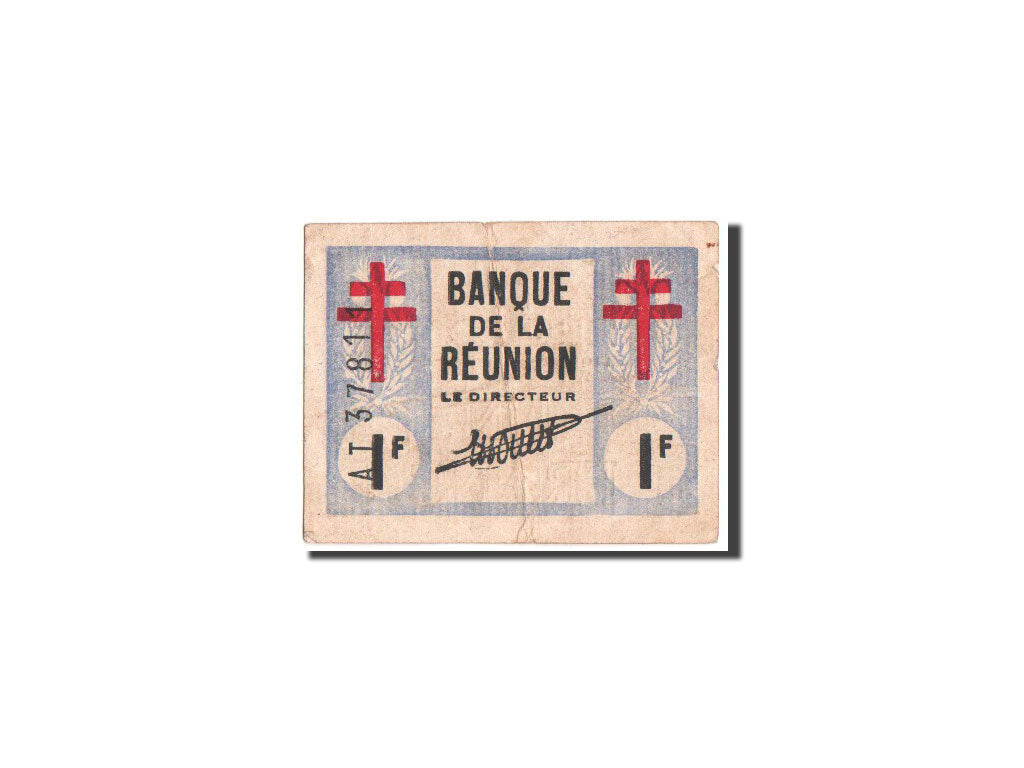 Reunion, Cross of Lorraine, 1 Franc, 12.08.1943, KM:34
