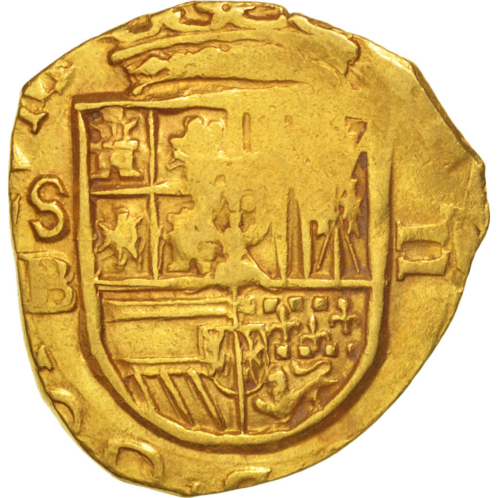 España, 2 Escudos, Seville, BC+, Oro