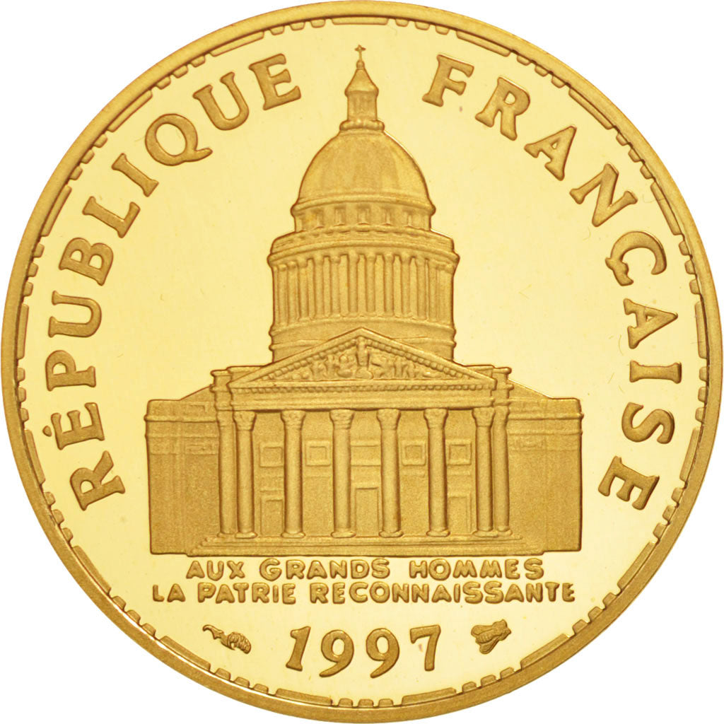 France, Panthéon, 100 Francs, 1997, Paris, MS(65-70), Gold, KM:1195