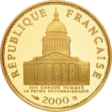 France, Panthéon, 100 Francs, 2000, Paris, MS(65-70), Gold