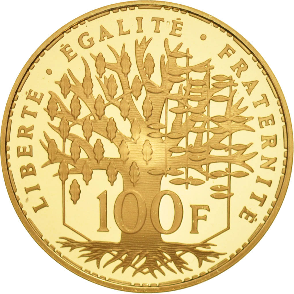 France, Panthéon, 100 Francs, 2000, Paris, MS(65-70), Gold