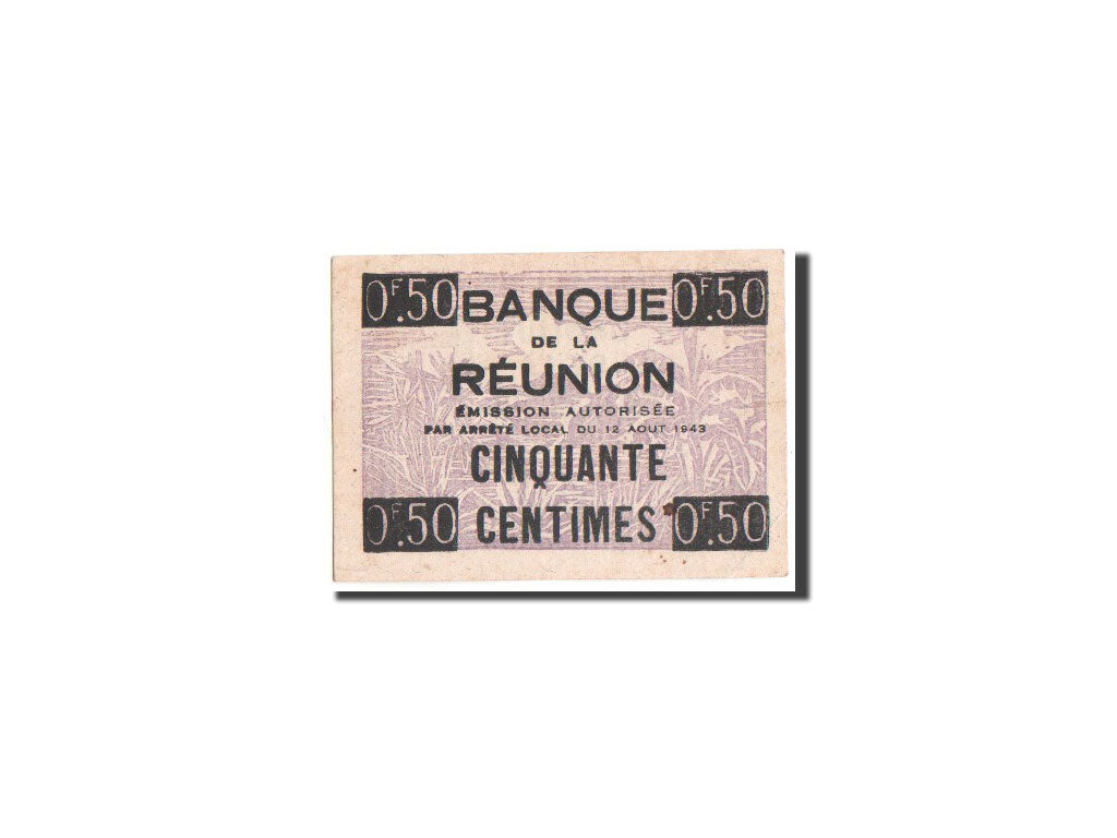 Reunion, Cross of Lorraine, 50 Centimes, 12.08.1943, KM:33