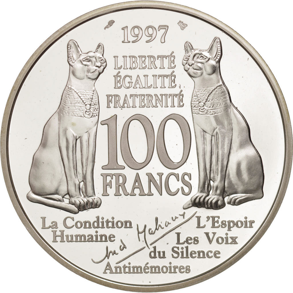 Coin, France, André Malraux, 100 Francs, 1997, Paris, MS(65-70), Silver