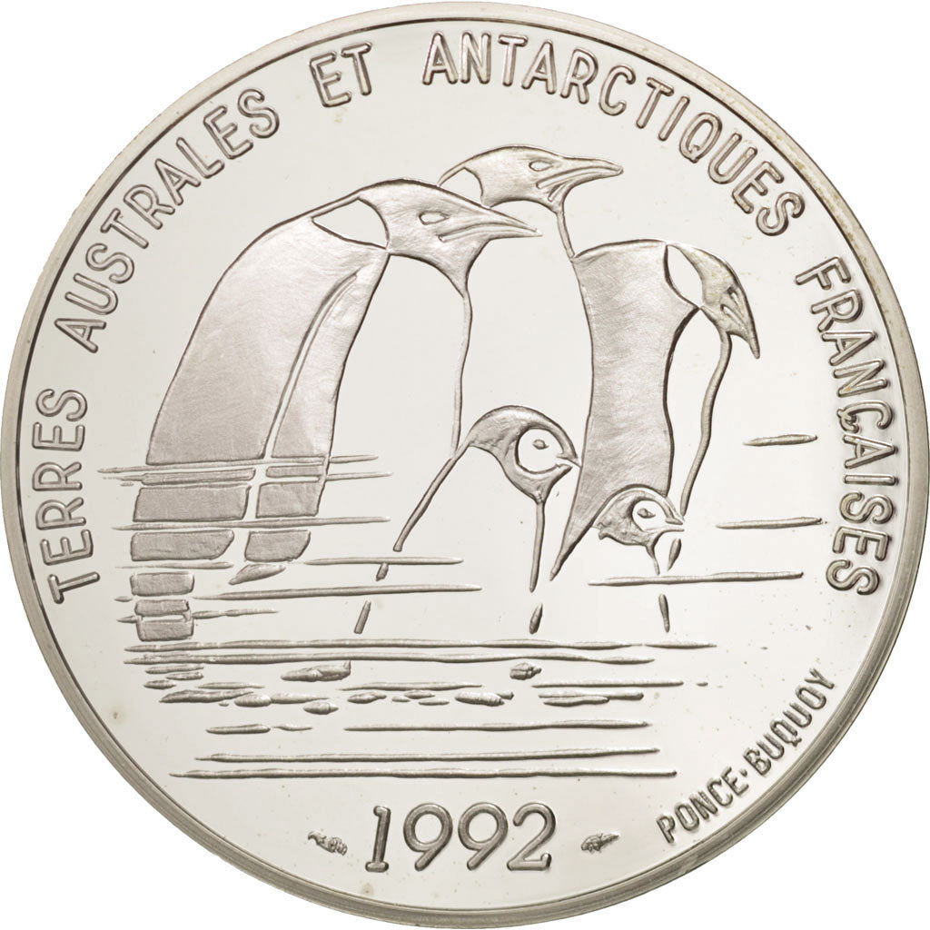 France, Terres Australes, 100 Francs, 1992, Paris, MS(65-70), Silver, KM:1011