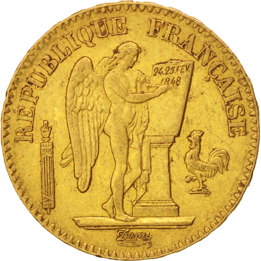 Francia, Génie, 20 Francs, 1849, Paris, MB+, Oro, KM:757, Gadoury:1032