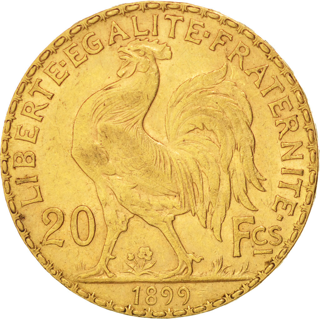 France, Marianne, 20 Francs, 1899, Paris, AU(50-53), Gold, KM:847, Gadoury:1064