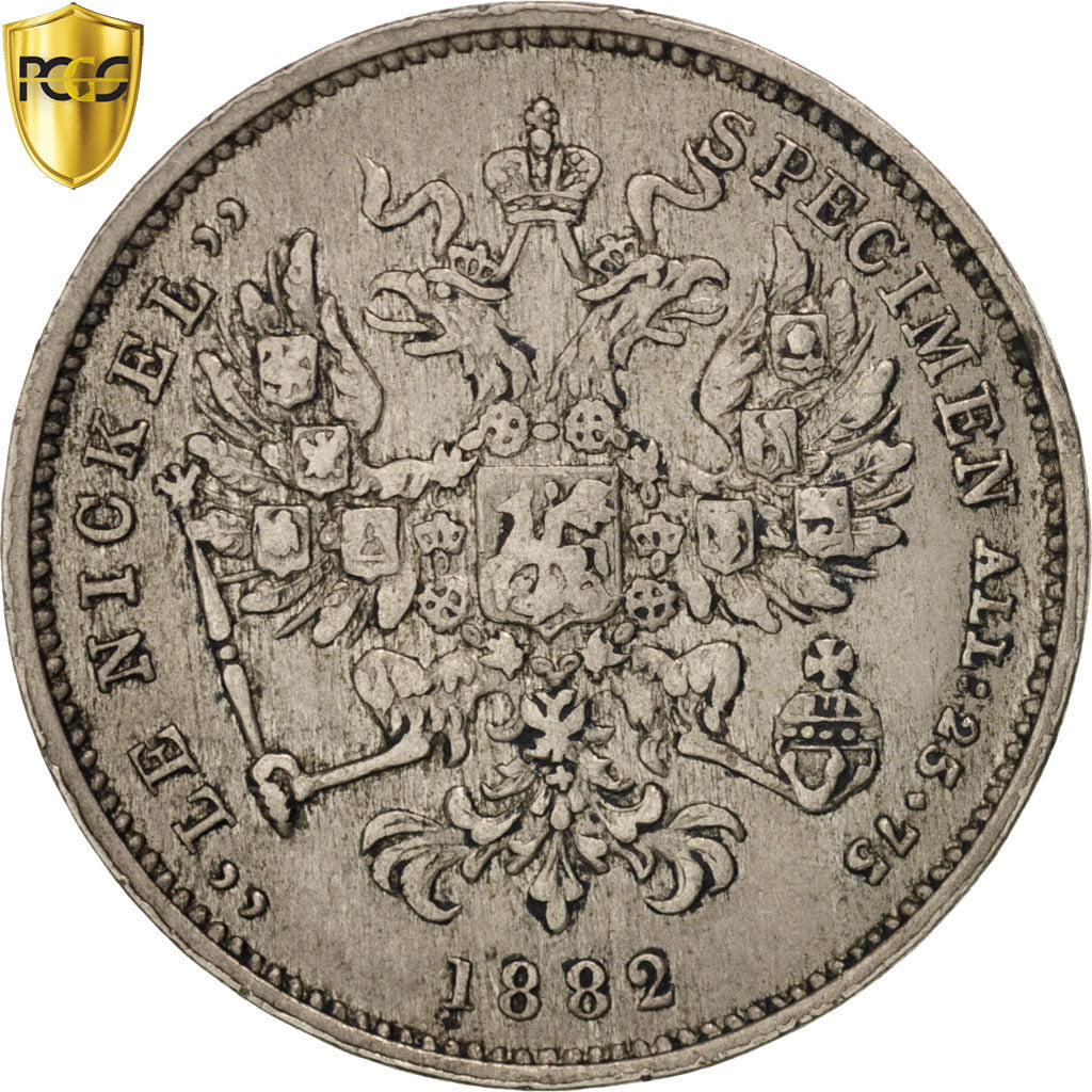 Monnaie, Russie, 3 Kopeks, 1882, PCGS, SP45, TTB, Nickel, KM:Pn140, Gradée