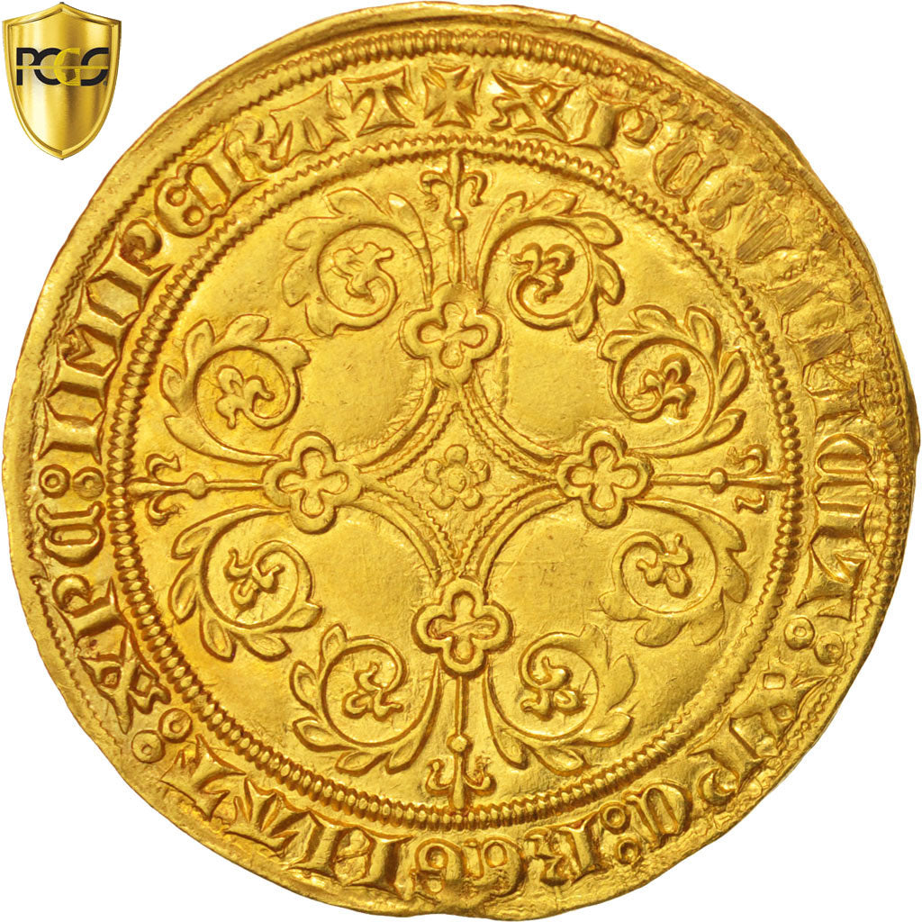 Coin, Belgium, Pieter d'Or, 1380, Louvain, PCGS, MS63, MS(63), Gold, graded
