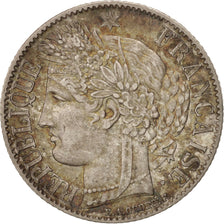 Moneda, Francia, Cérès, Franc, 1849, Paris, MBC+, Plata, KM:759.1, Gadoury:457