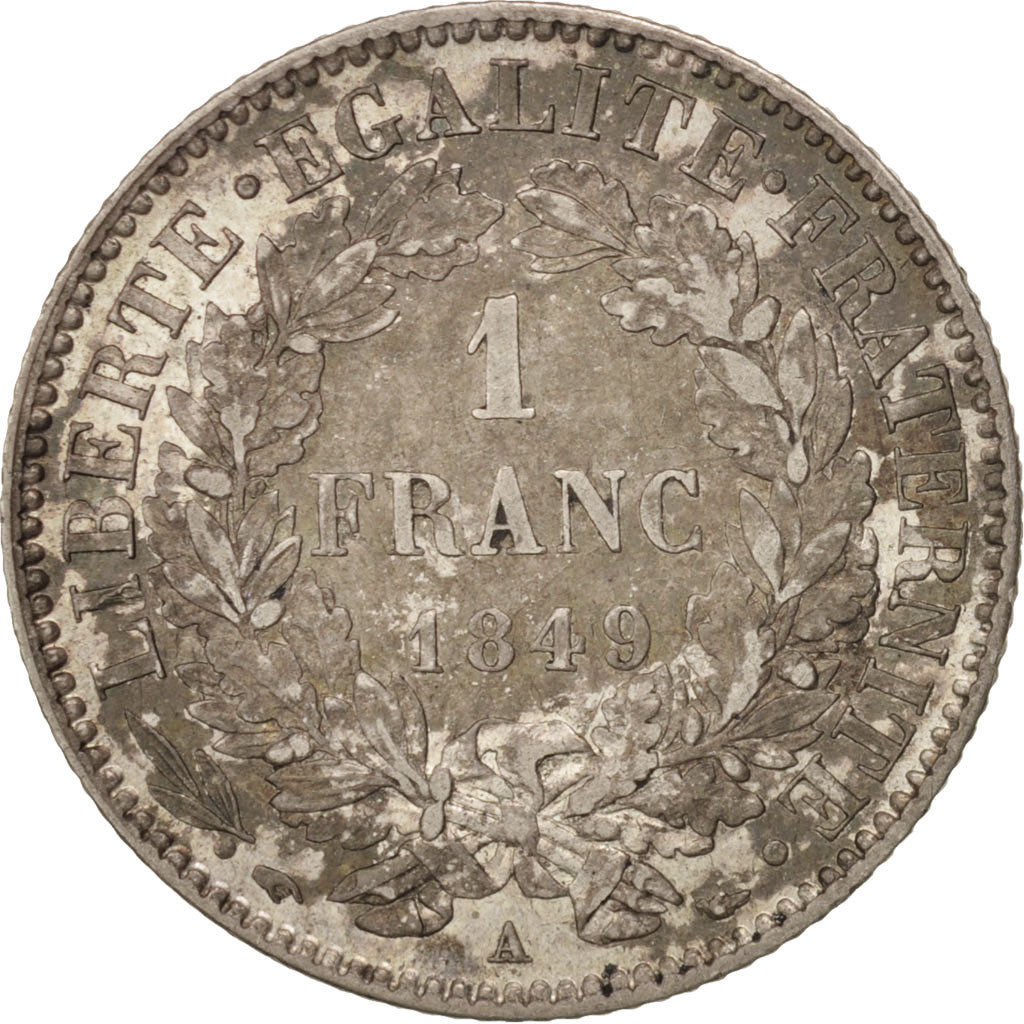 Coin, France, Cérès, Franc, 1849, Paris, AU(50-53), Silver, KM:759.1
