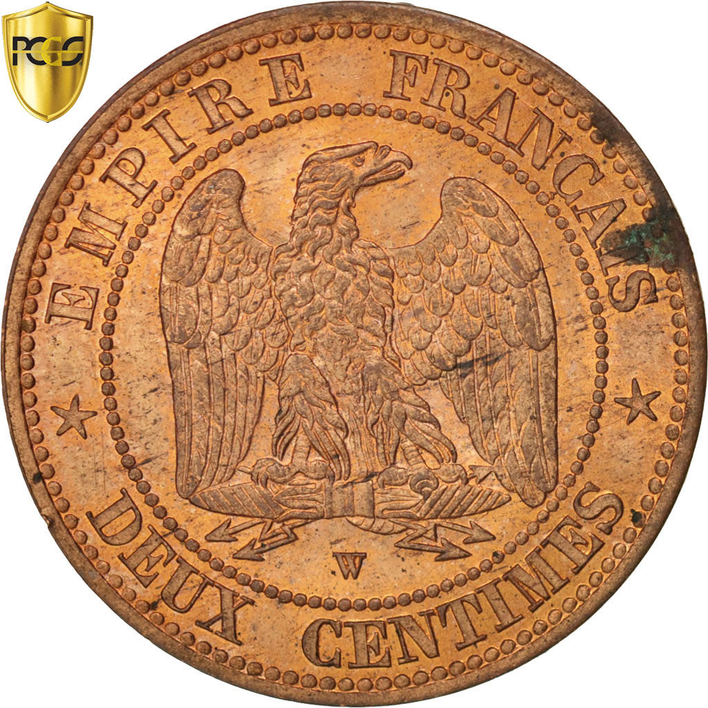 Coin, France, Napoleon III, Napoléon III, 2 Centimes, 1853, Lille, PCGS