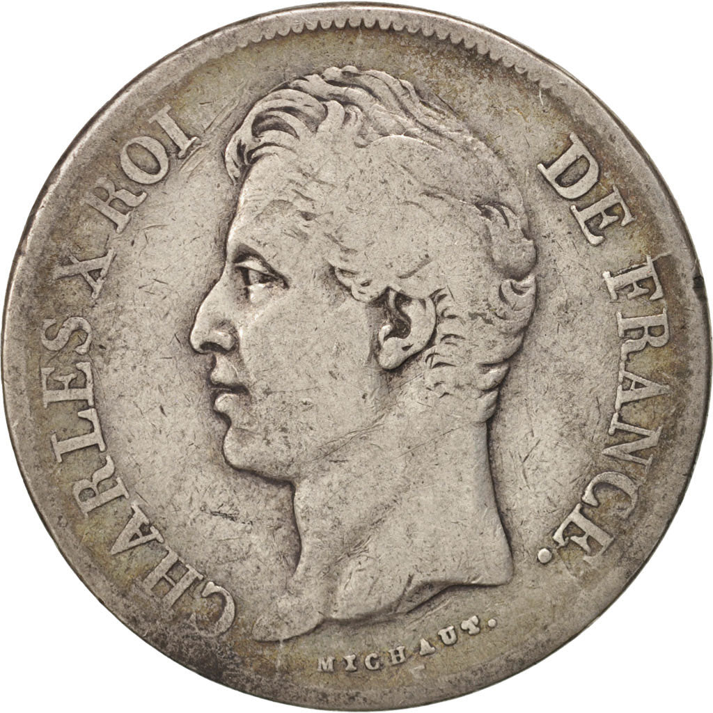 France, Charles X, 5 Francs, 1827, Lille, VF(20-25), Silver, KM:728.13