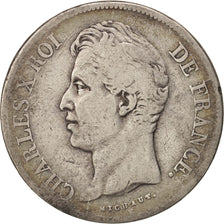 France, Charles X, 5 Francs, 1827, Lille, VF(20-25), Silver, KM:728.13