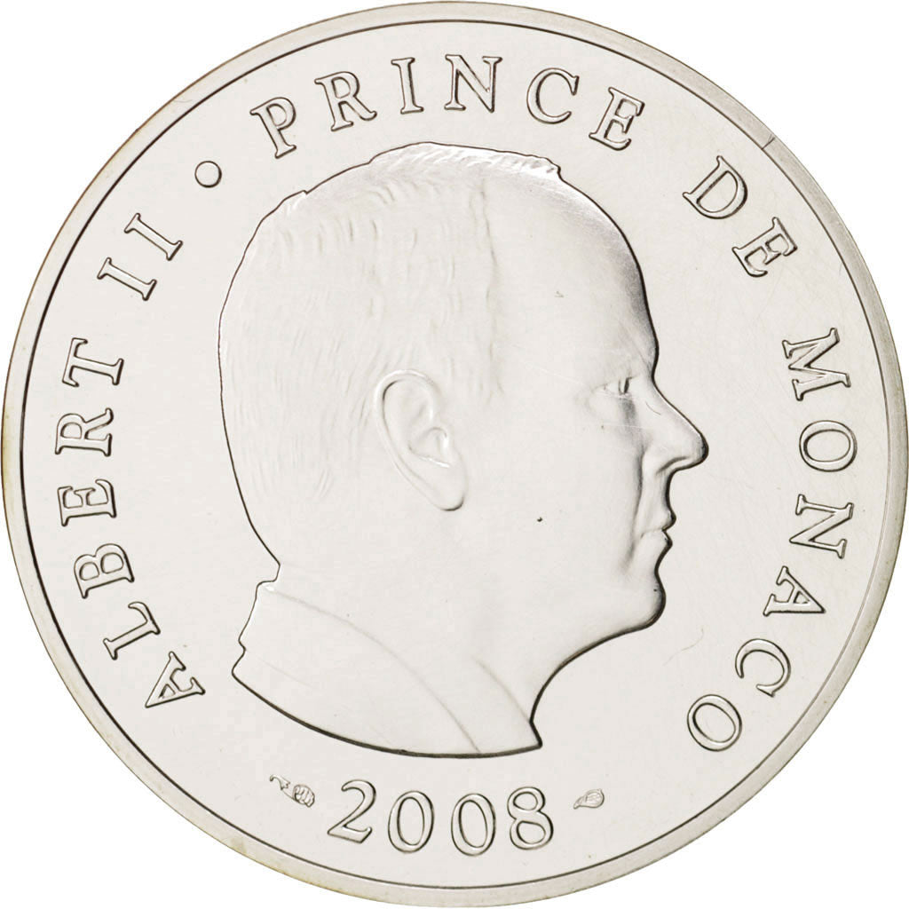 Monaco, 5 Euro, 2008, MS(65-70), Silver, Gadoury:3, KM:197