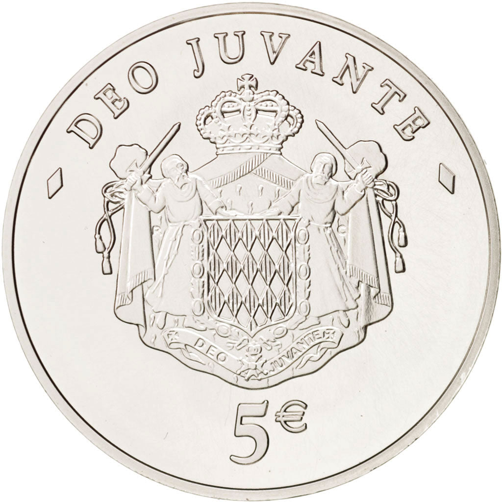 Monaco, 5 Euro, 2008, MS(65-70), Silver, Gadoury:3, KM:197