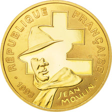 France, Jean Moulin, 500 Francs, 1993, Paris, MS(65-70), Gold, KM:1028