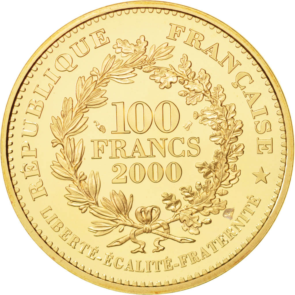 Coin, France, Écu de Saint Louis, 100 Francs, 2000, Paris, MS(65-70), Gold
