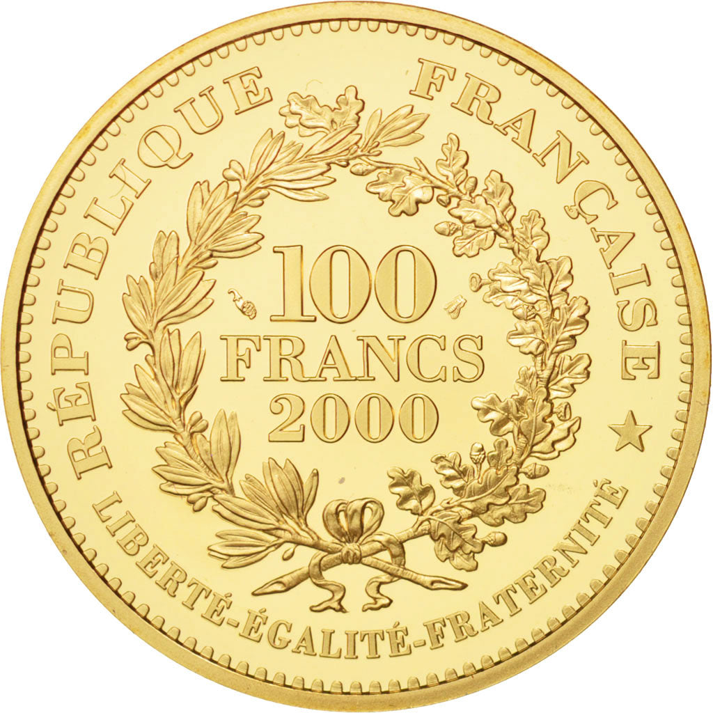 Coin, France, Statère des Parisii, 100 Francs, 2000, Paris, MS(65-70), Gold