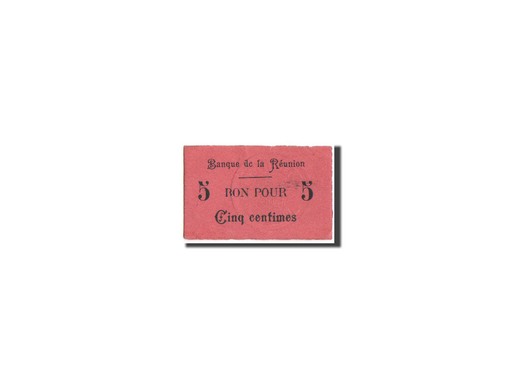 Reunion, Banque, Bon pour 5 Centimes, 1915, Kolsky 461