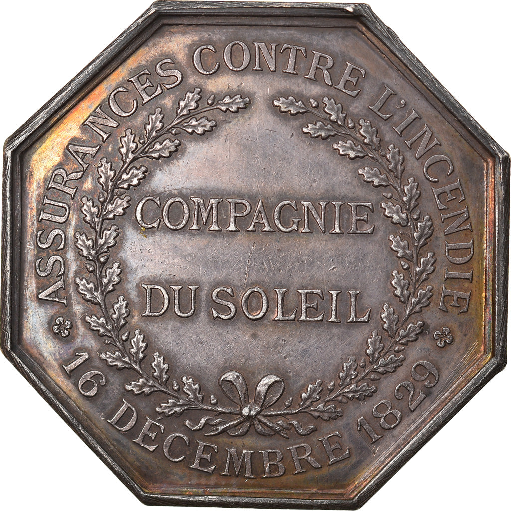 France, Token, Insurance, Compagnie du Soleil, Incendie, 1829, MS(60-62)