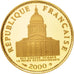 Coin, France, Panthéon, 100 Francs, 2000, Paris, MS(65-70), Gold