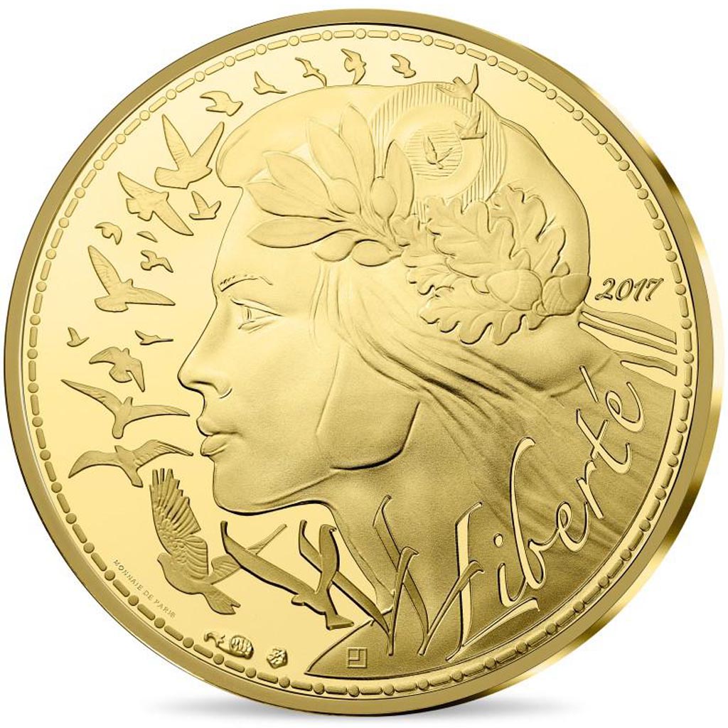 Coin, France, Monnaie de Paris, 250 Euro, Marianne, 2017, MS(65-70), Gold