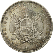 Uruguay, Peso, 1877, Paris, AU(50-53), Silver, KM:17