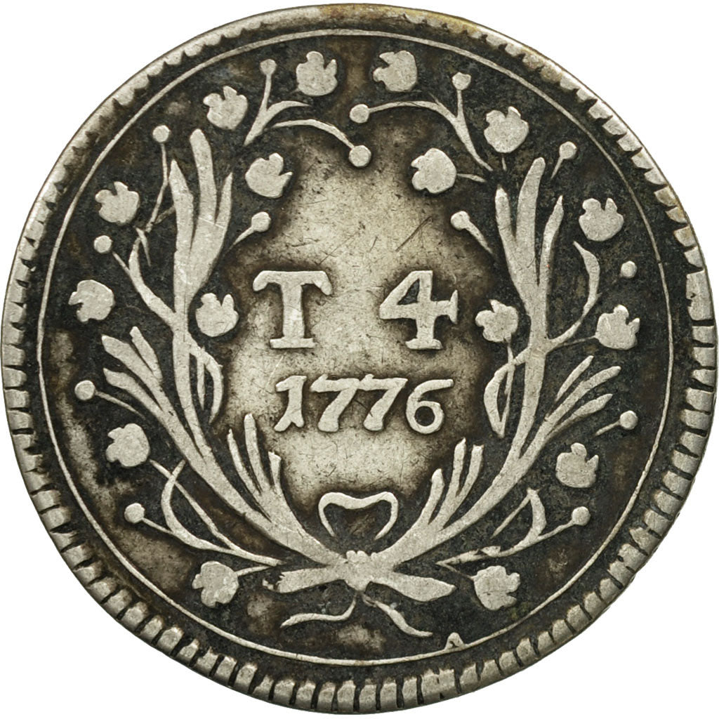 MALTA, ORDER OF, Emmanuel de Rohan, 4 Tari, 1776, VF(30-35), Silver, KM:302