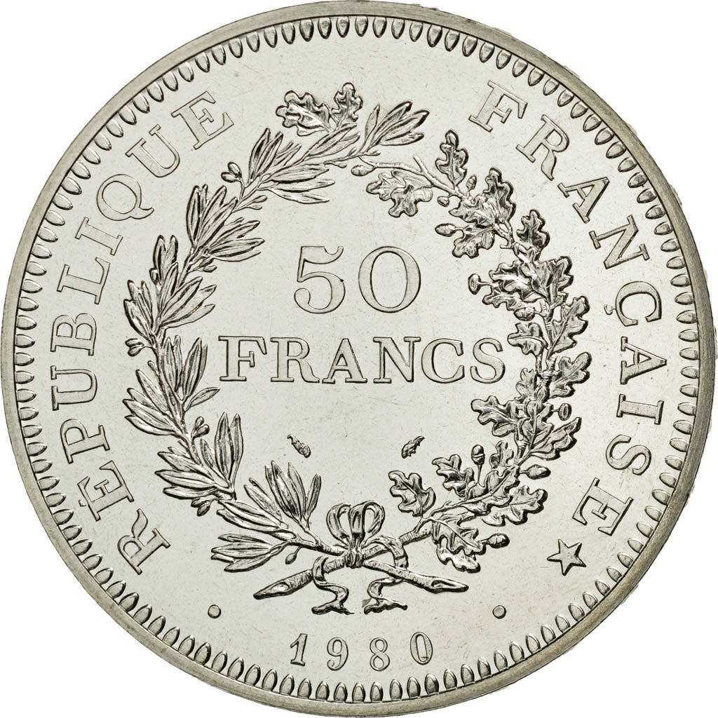 France, Hercule, 50 Francs, 1980, Paris, MS(65-70), Silver, KM:941.1