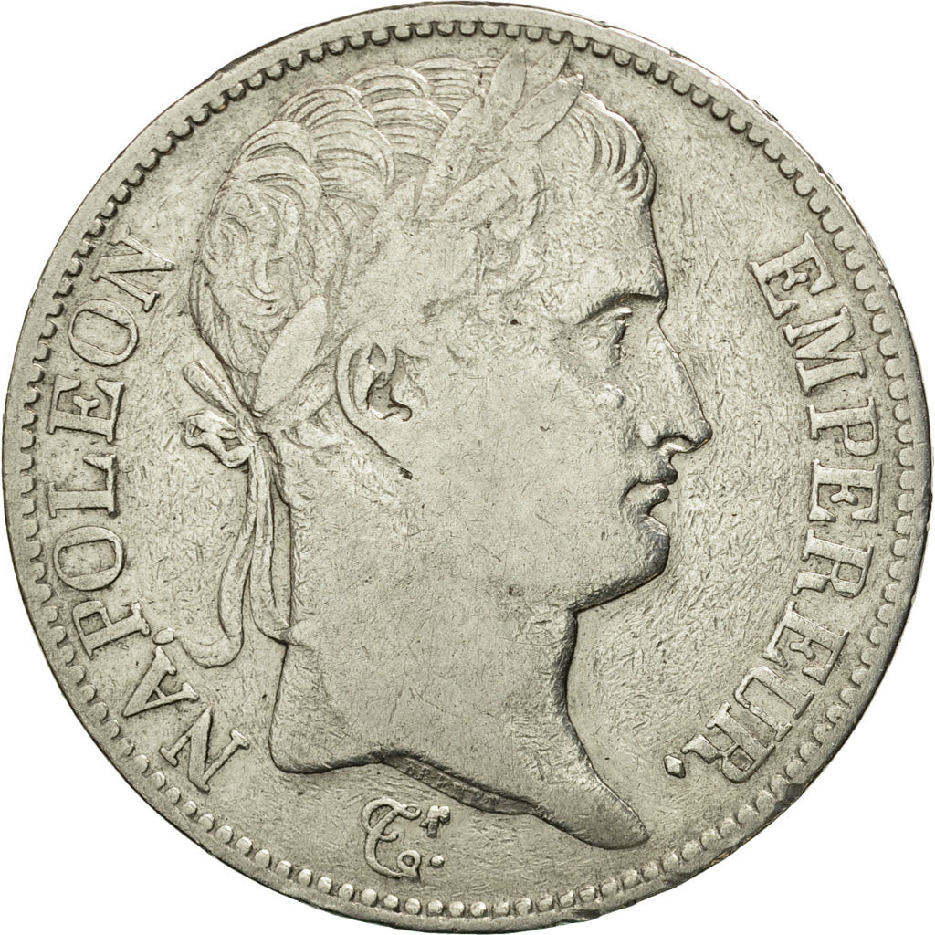 Frankreich, Napoléon I, 5 Francs, 1809, Rouen, S+, Silber, KM:694.2